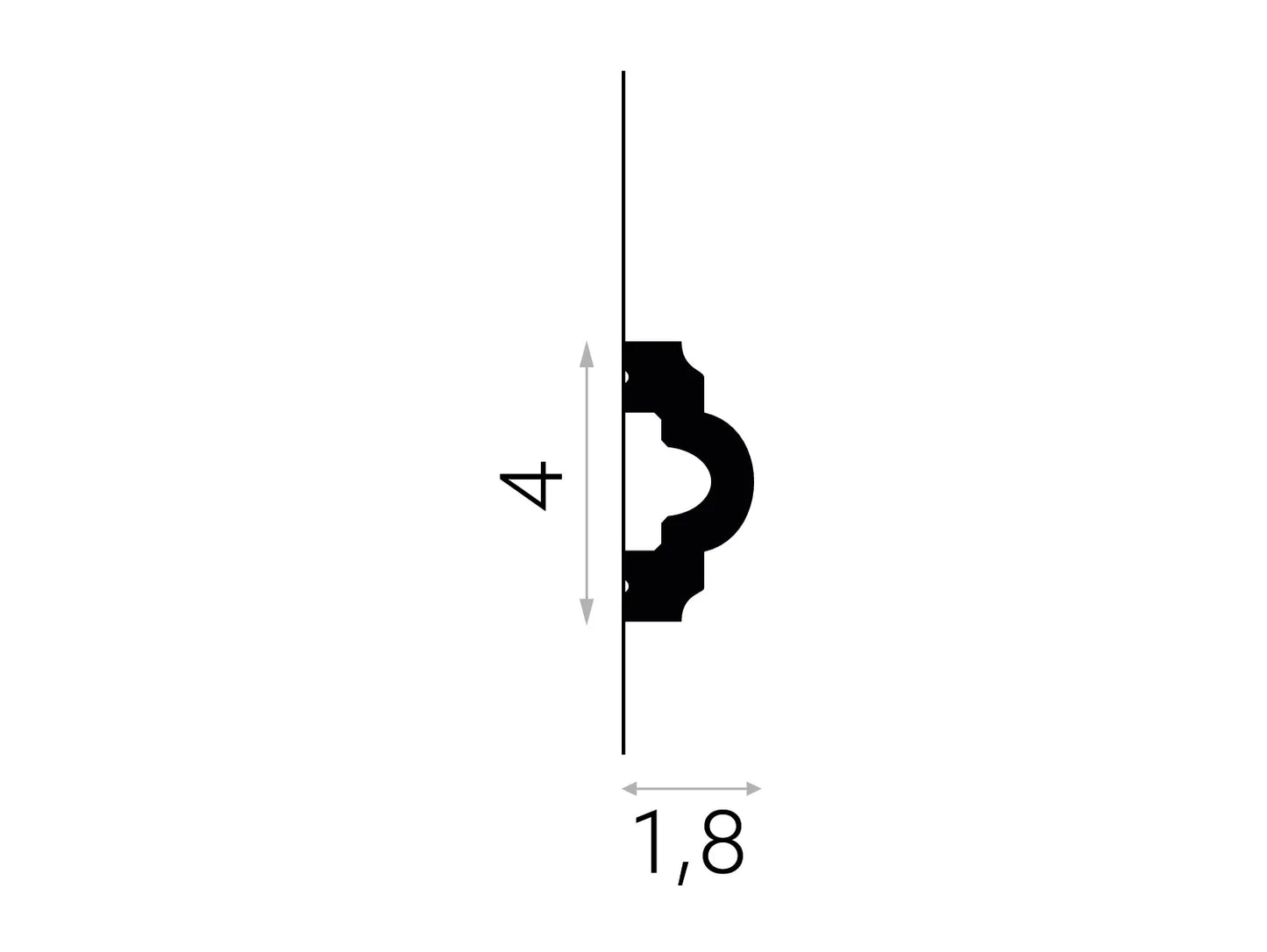 Bagheta decorativa din polimer rigid MD002