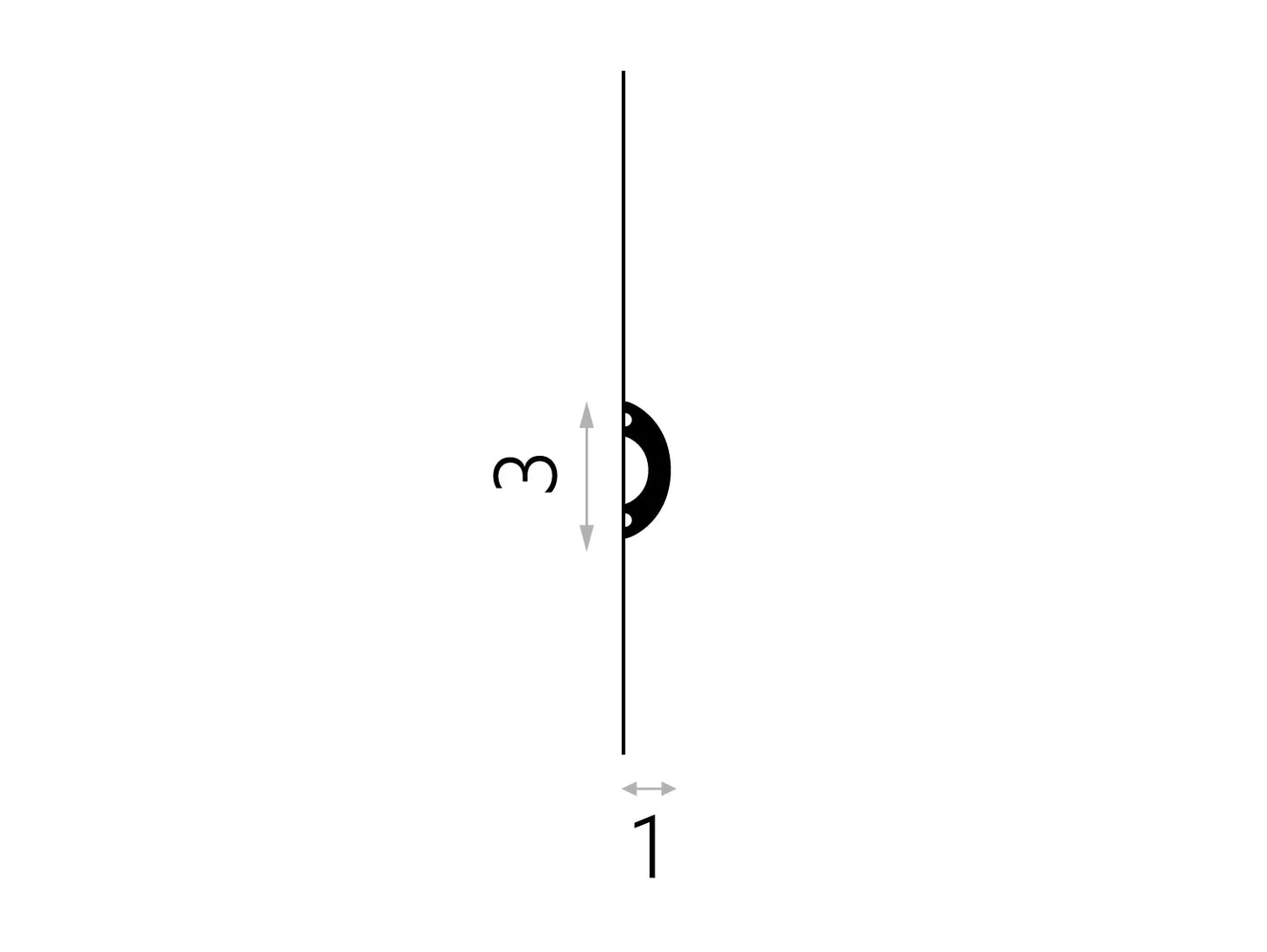 Bagheta decorativa din polimer rigid MD031