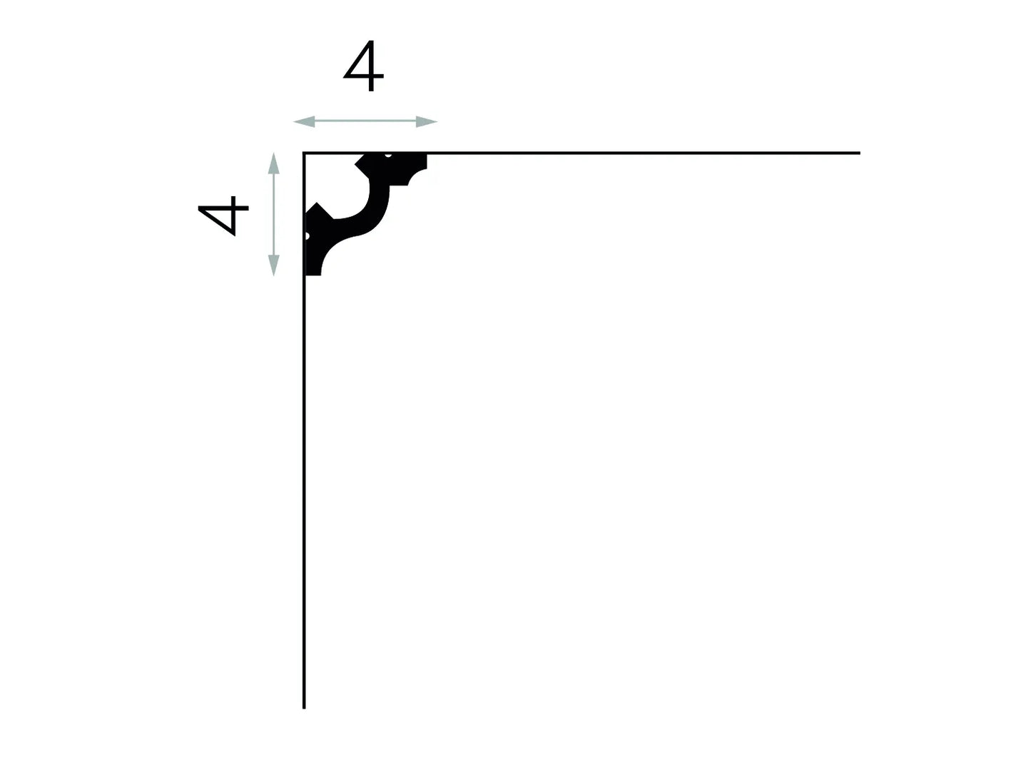 Cornișă decorativă din polimer rigid MD172