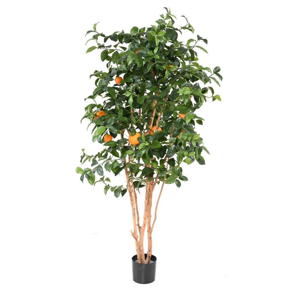 Copac artificial verde, portocal cu ghiveci, 150 cm