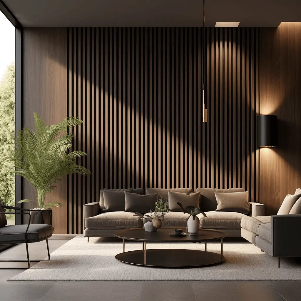 Panou riflaje din polimer rigid Stejar Închis 3D Largo L0304