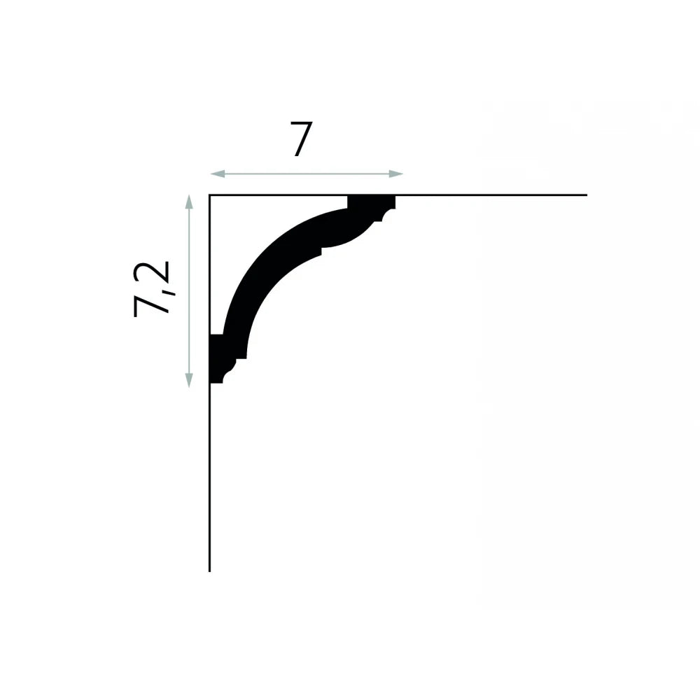 Cornișă decorativă din polimer rigid MD367