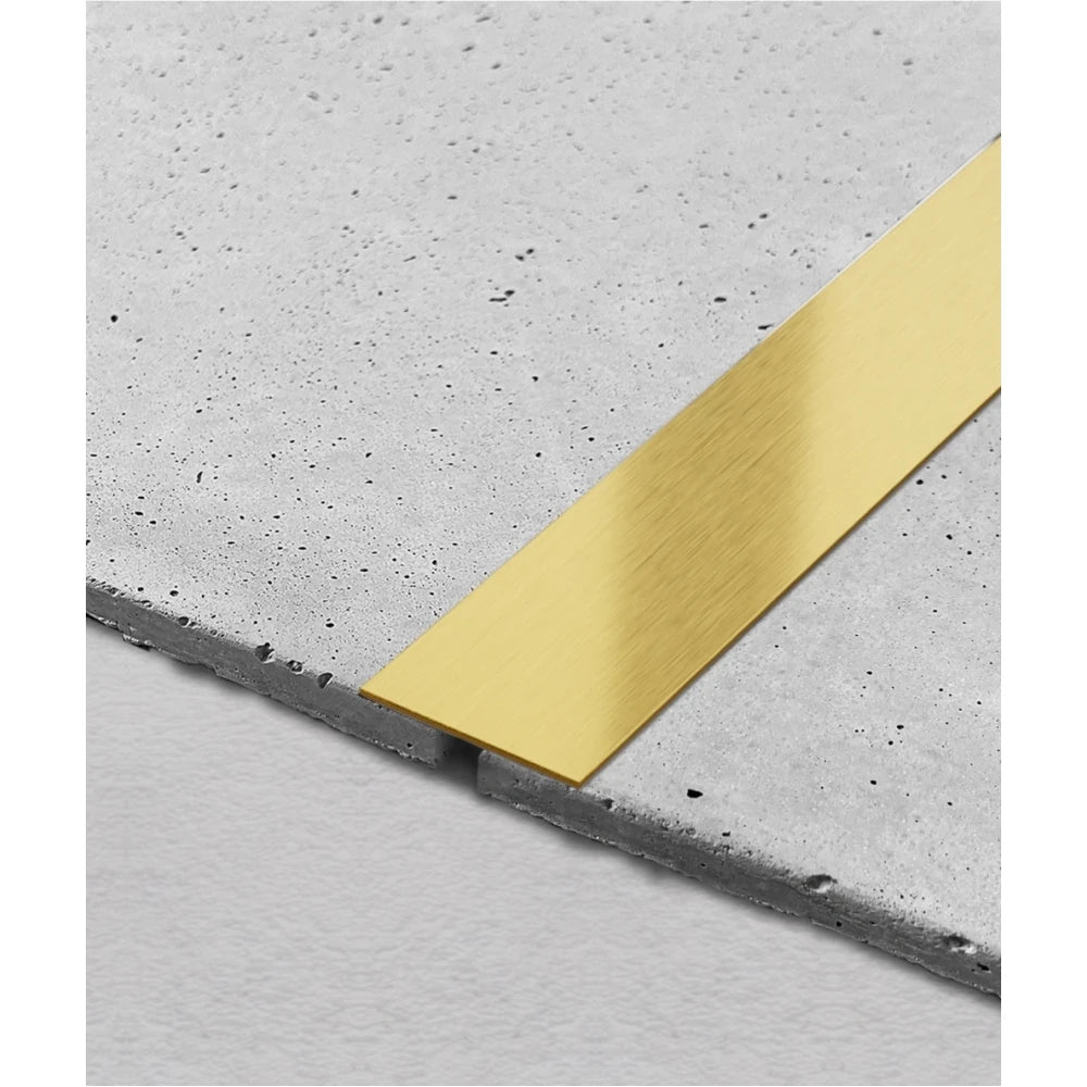 Platbanda inox auriu brush 100 mm x 0.6 mm x 2700 mm