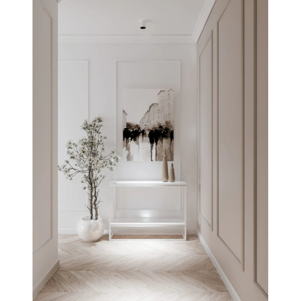 Plinta decorativa 7.8x1.4x200 cm, polimer rigid, alba, vopsibila, MD234, rotunjita