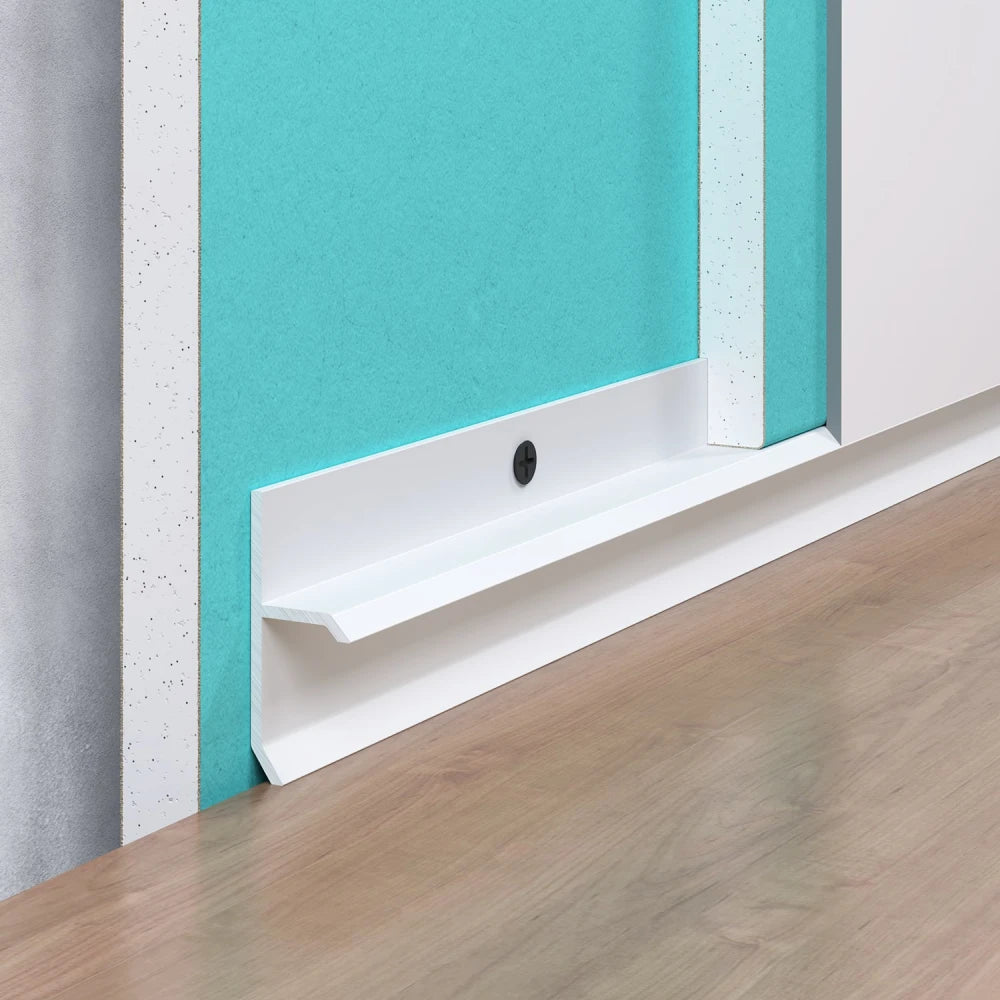 Plinta ascunsa shadow gap aluminiu alb 20 mm x 2.5 m F1 2015W