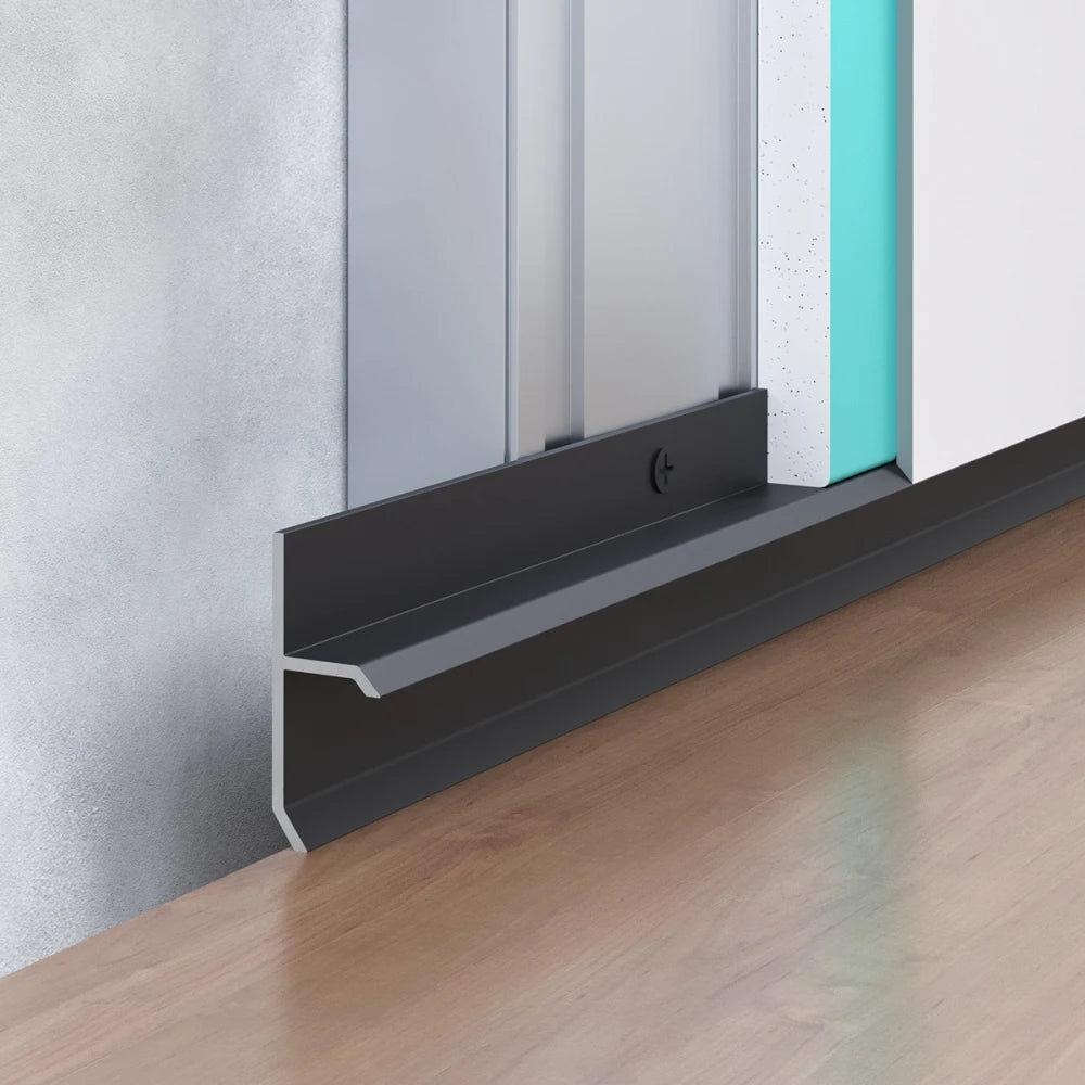 Plinta ascunsa shadow gap aluminiu negru 20 mm x 3 m F1 2015