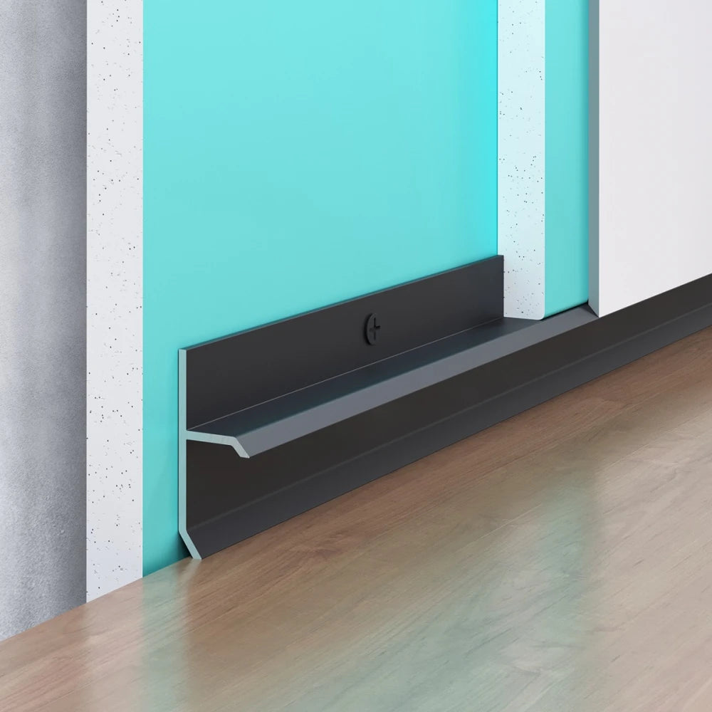 Plinta ascunsa shadow gap aluminiu negru 20 mm x 3 m F1 2015