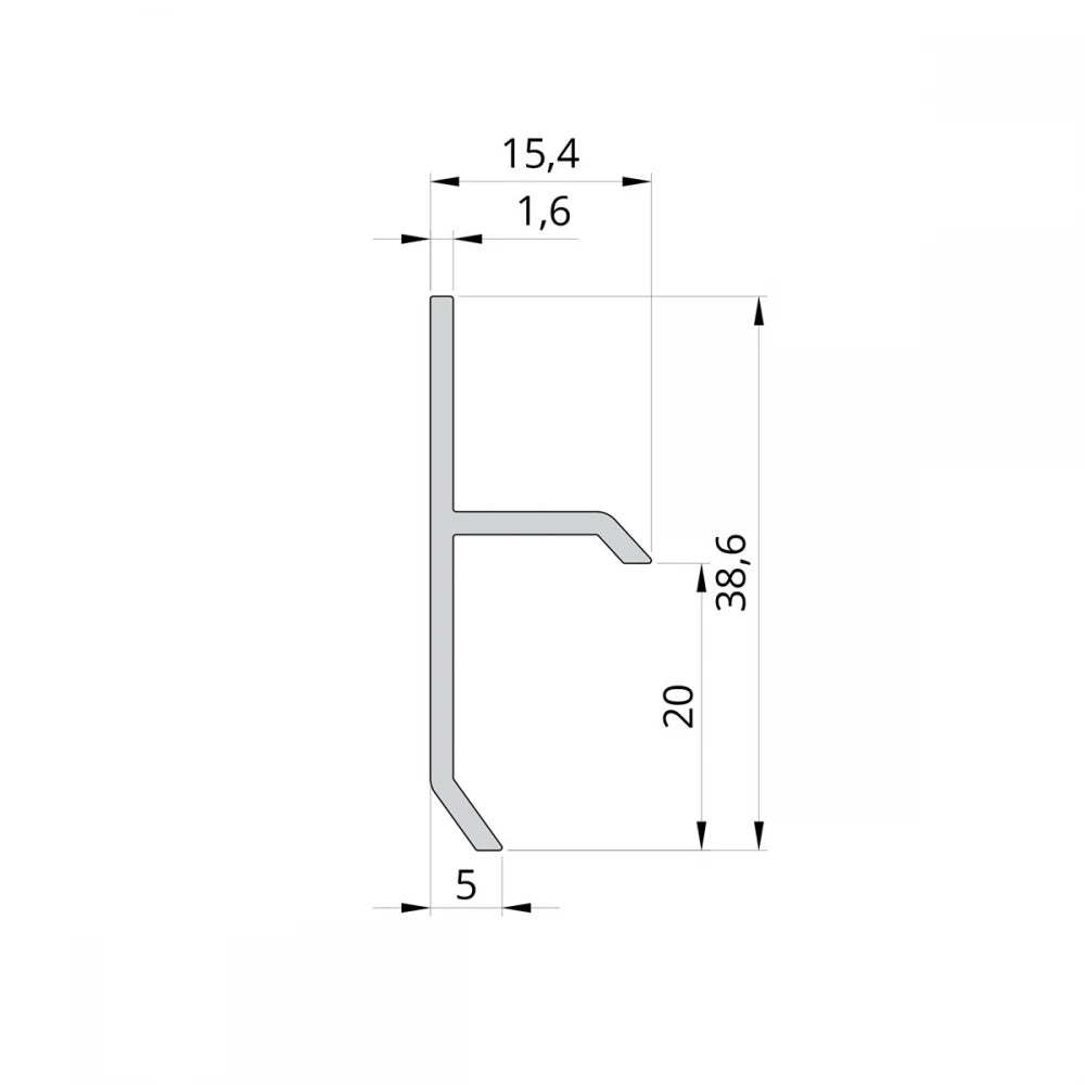 Plinta ascunsa shadow gap aluminiu negru 20 mm x 3 m F1 2015
