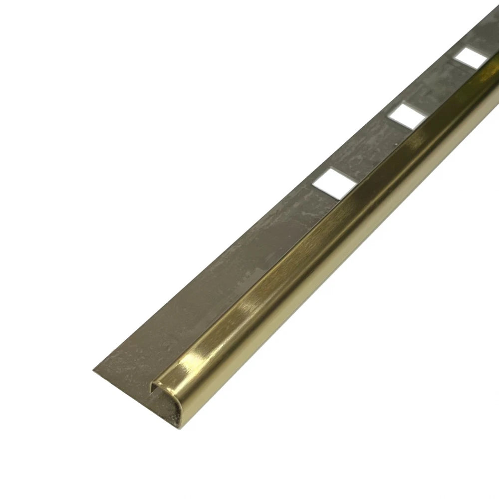 Profil inox colt exterior rotunjit 10x2700 mm gresie si faianta, auriu brush