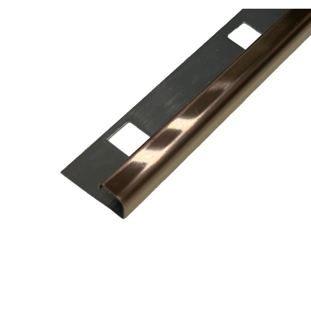 Profil inox colt exterior rotunjit 10x2700 mm gresie si faianta, cupru brush
