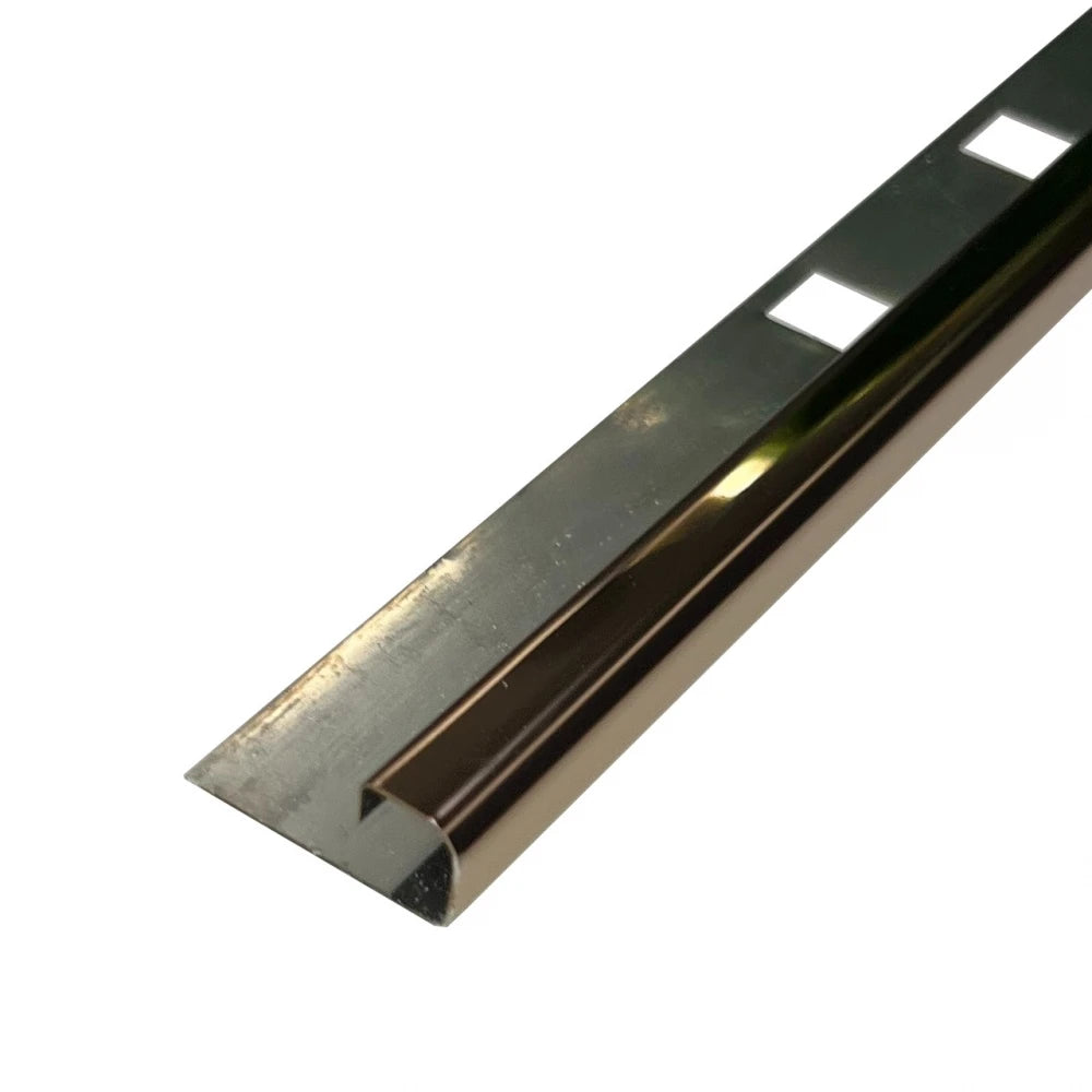 Profil inox colt exterior rotunjit 10x2700 mm gresie si faianta, cupru oglinda