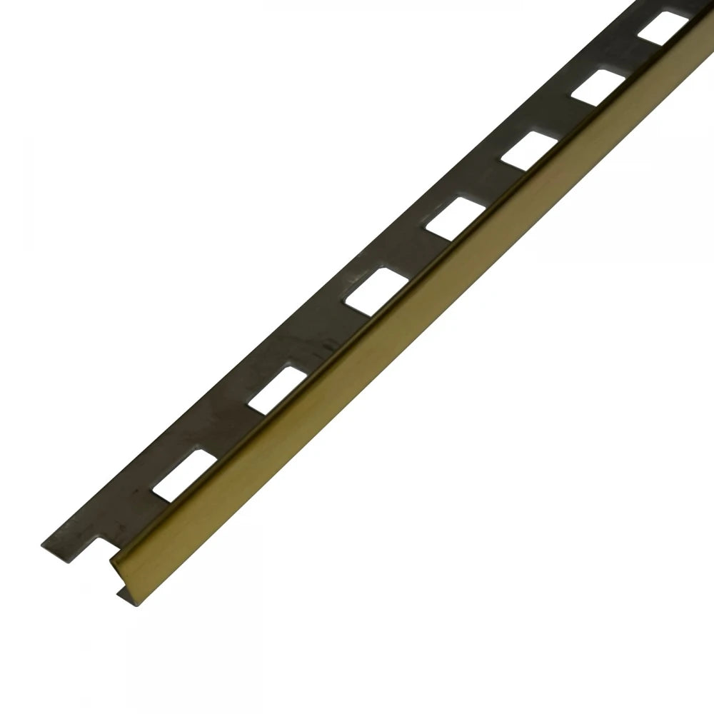 Profil terminație gresie și faianță, drept, 10 mm, inox auriu brush