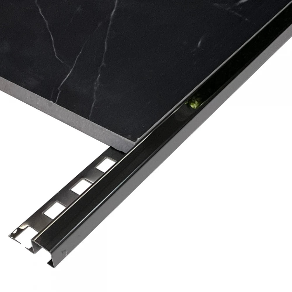 Profil de colt exterior gresie si faianta 12 x 12 mm negru oglinda