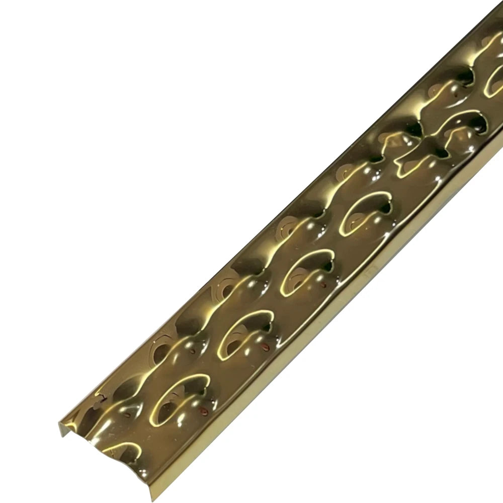 Profil U decorativ din inox 304 auriu oglinda embosat 30 x 9 x 2700 mm