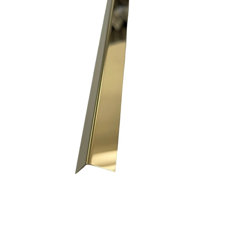 Profil L, colt cu laturi drepte, auriu lucios, 15x15x2700 mm