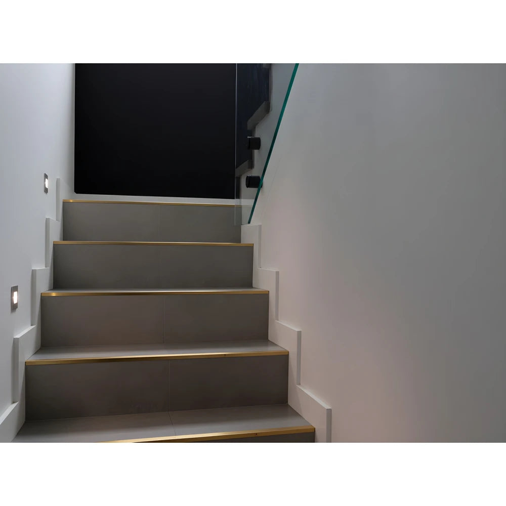 Profil terminație gresie faianță pătrat inox auriu periat 12 x 12 lungime 2700 mm