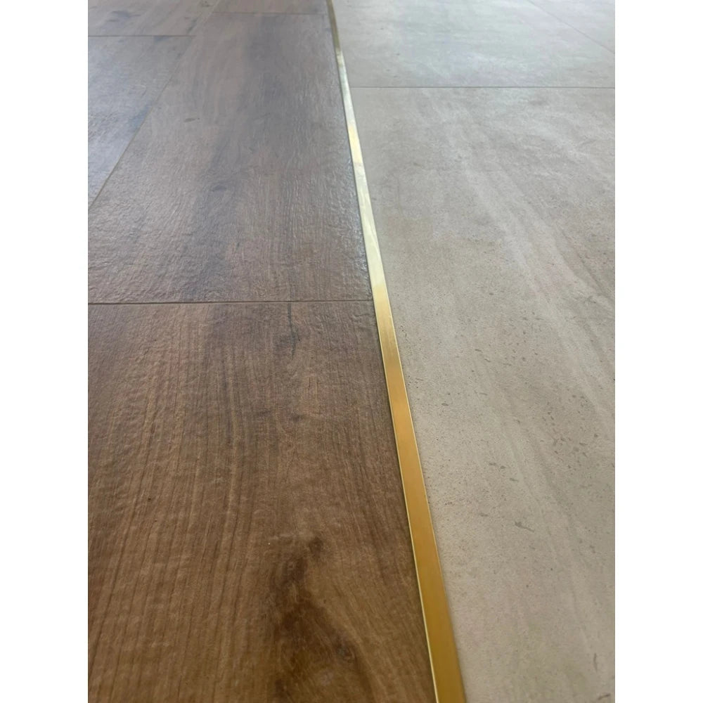 Profil T prag de trecere inox auriu brush 15x2700 mm