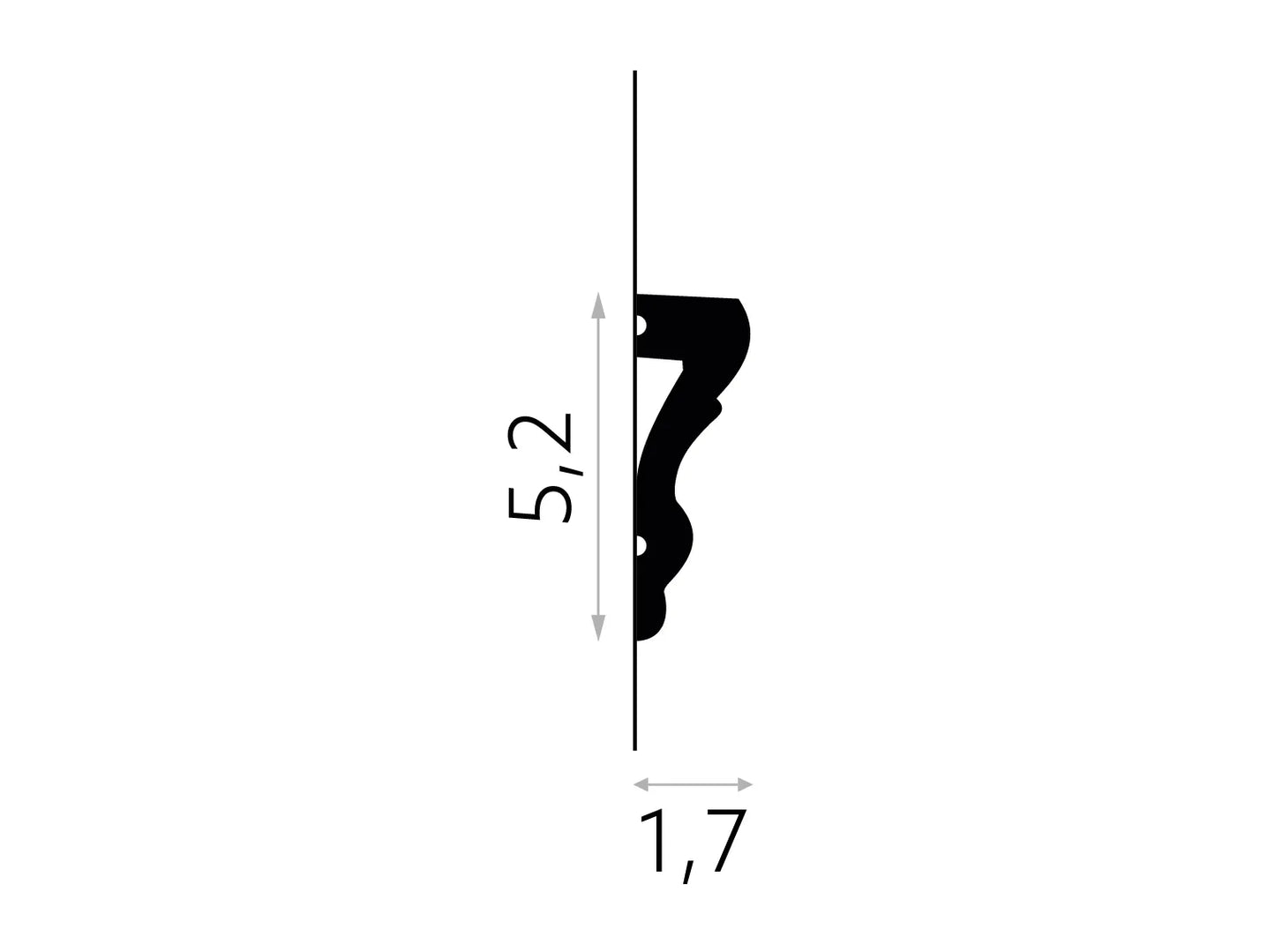 Bagheta decorativa din polimer rigid MD314