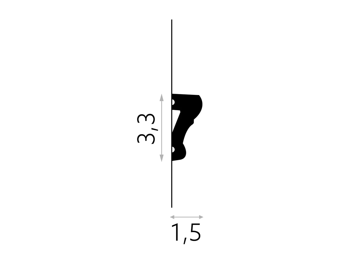 Bagheta decorativa din polimer rigid MD318