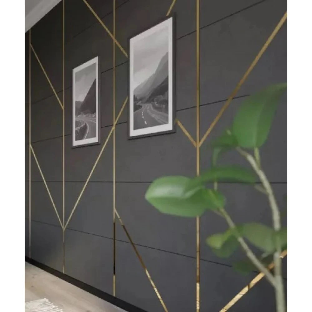 Profil platbandă auriu brushed din inox 10 mm x 2700 mm