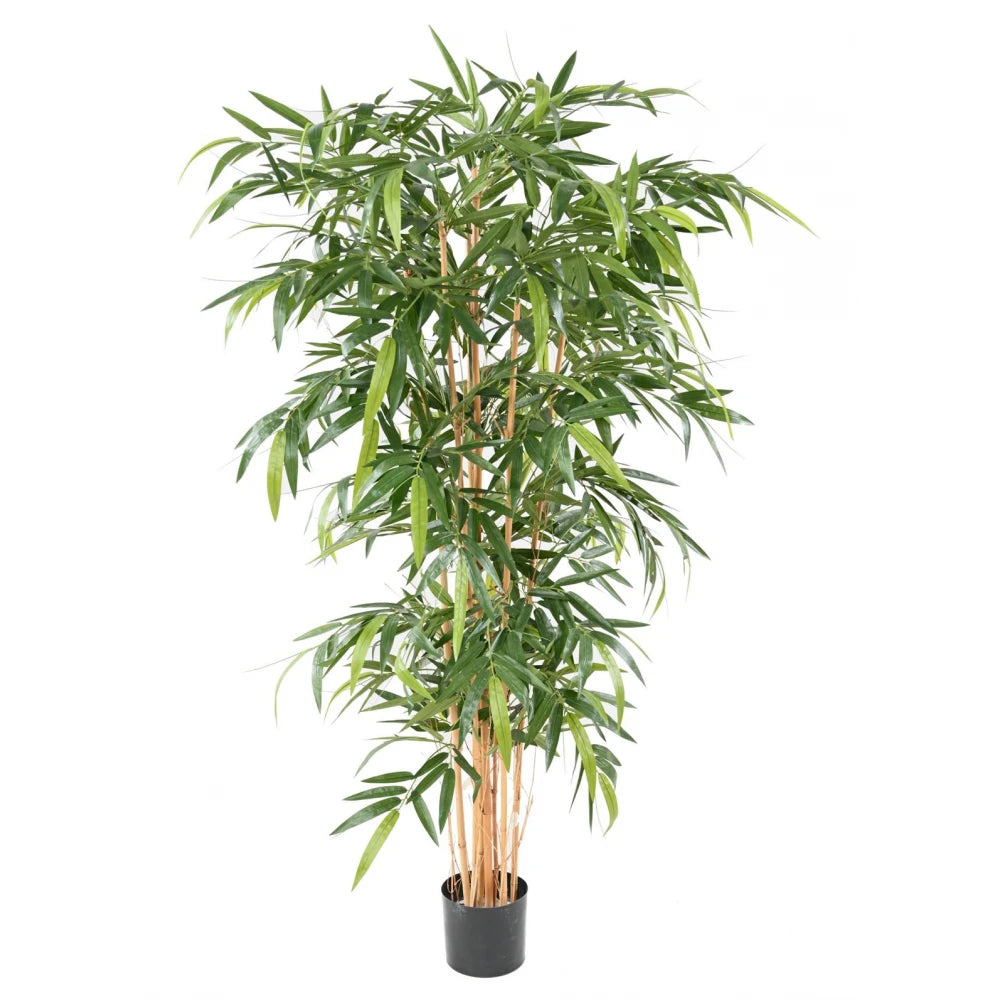 Bambus decorativ, artificial, verde, 150 cm