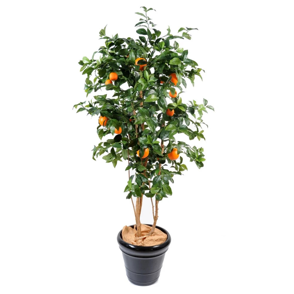 Copac artificial verde, portocal cu ghiveci, 150 cm