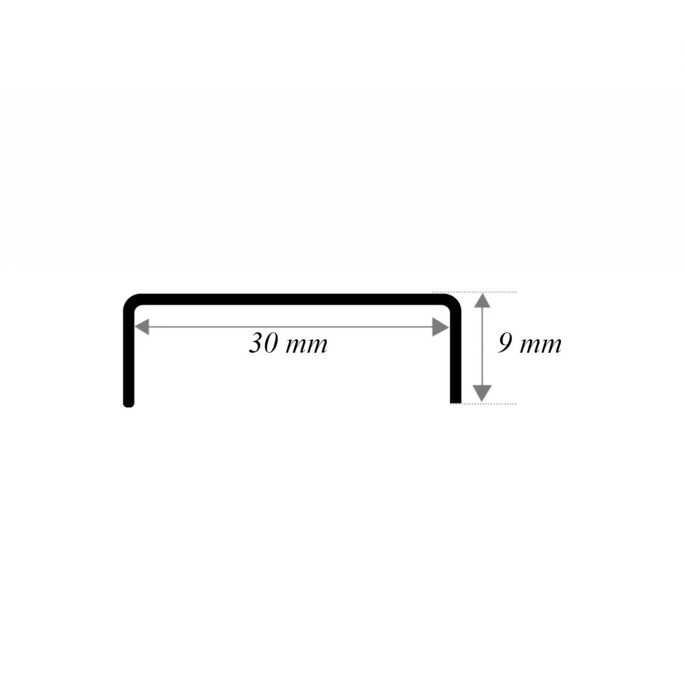 Profil U decorativ din inox 304 negru oglinda 30 x 9 x 2700 mm