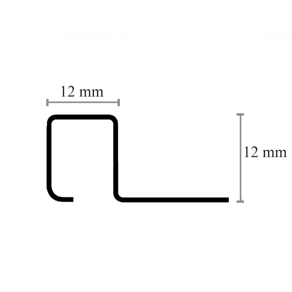 Profil de colt exterior gresie si faianta 12 x 12 mm negru oglinda