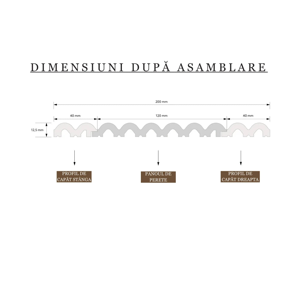 Panou riflat alb duropolimer lavabil 270x12 cm L0401 Sereno