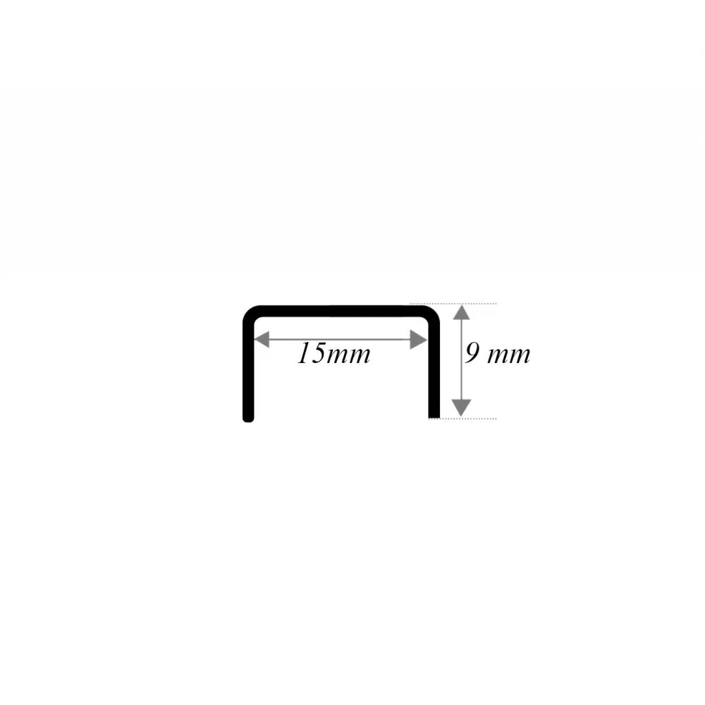 Profil decorativ U inox 15 x 9 x 2700 mm negru mat