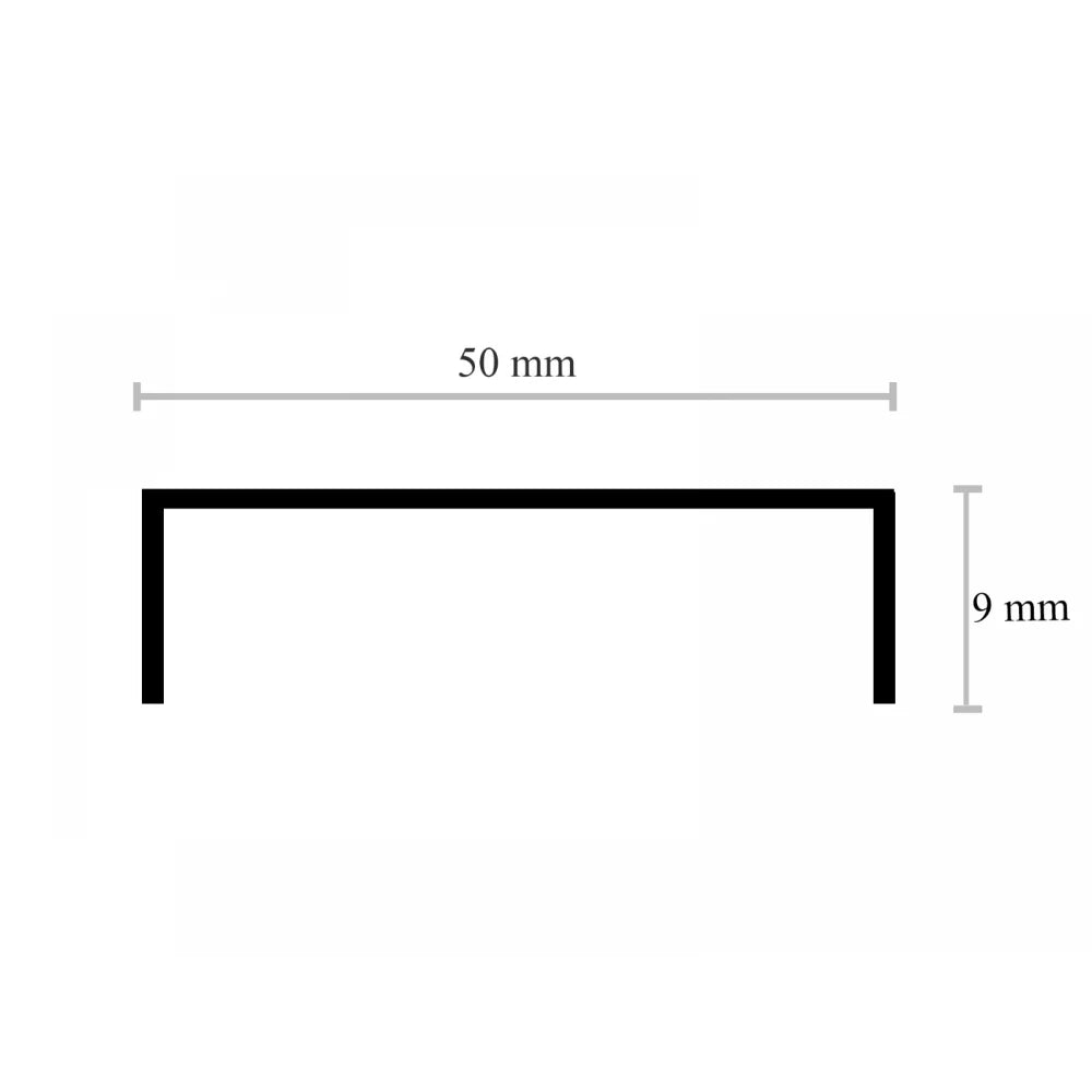 Profil U inox 50 x 9 x 2700 mm cupru lucios - brau lat