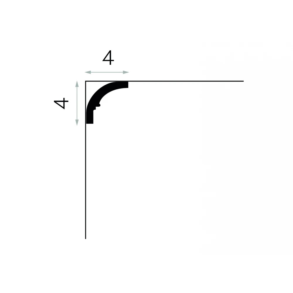 Cornisa tavan, poliuretan, alba, 4x4x200 cm, MDB136, Mardom Decor