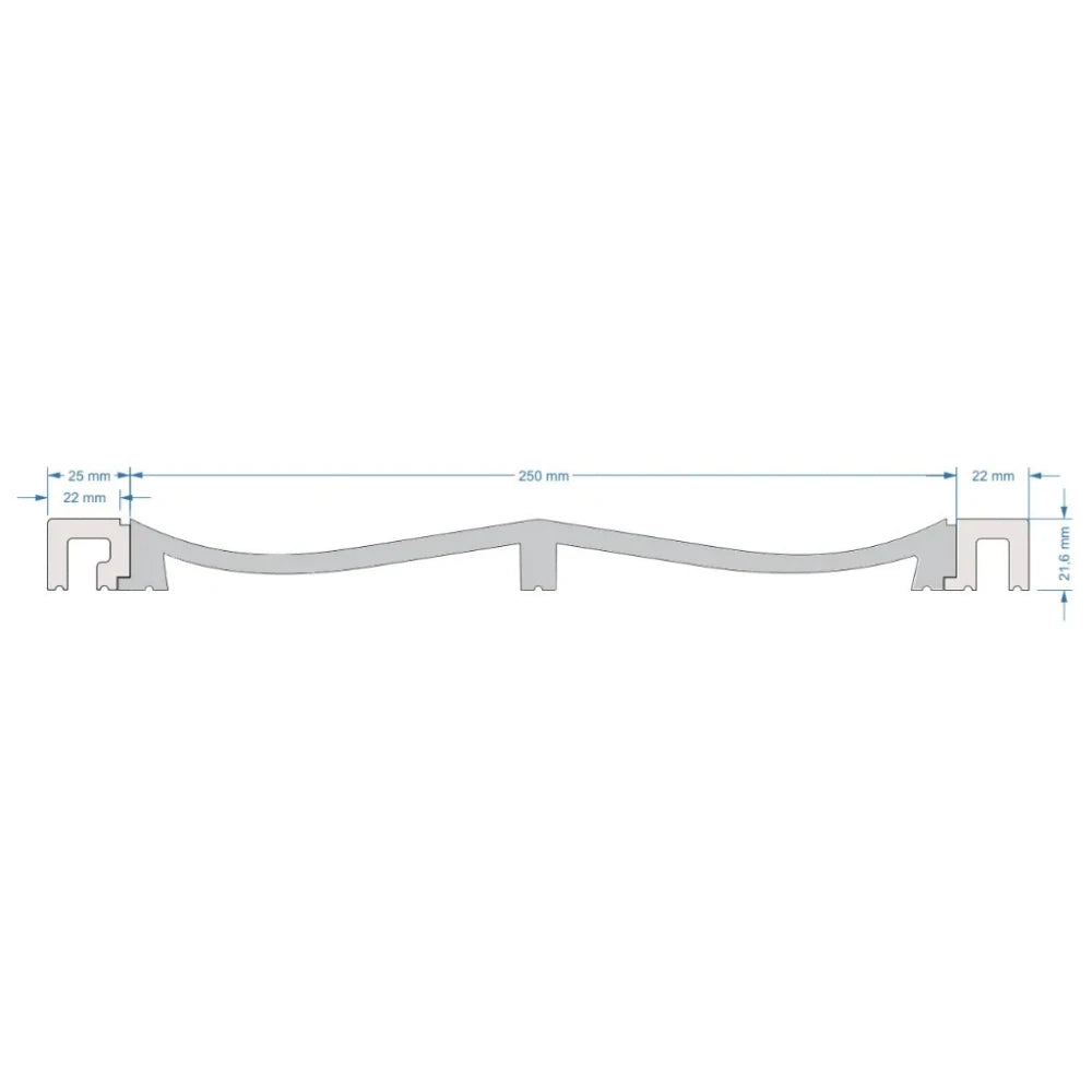 Panou riflat decorativ Eterno WP004 polimer rigid 25 x 2.17 x 270 cm curbura subtila alb mat vopsibil Mardom Decor