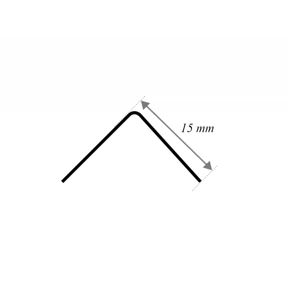 Profil L colt cu laturi drepte, crom lucios, 15x15x2700mm