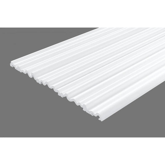Panou riflat decorativ Aria WP005 polimer rigid 25 x 1.9 x 270 cm ondulat alb mat vopsibil Mardom