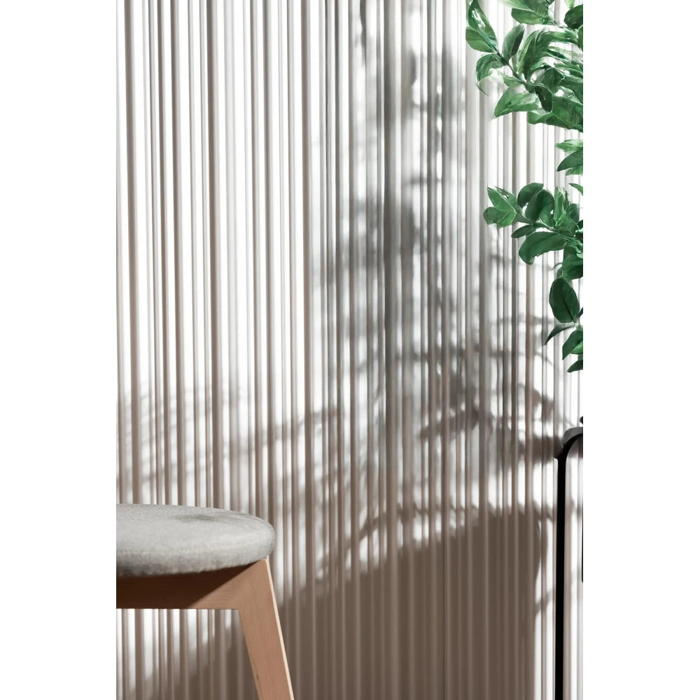 Panou riflat decorativ Aria WP005 polimer rigid 25 x 1.9 x 270 cm ondulat alb mat vopsibil Mardom