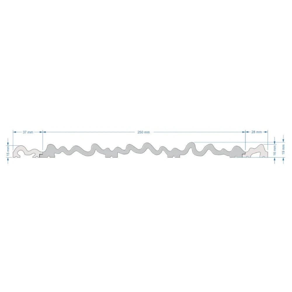 Panou riflat decorativ Aria WP005 polimer rigid 25 x 1.9 x 270 cm ondulat alb mat vopsibil Mardom