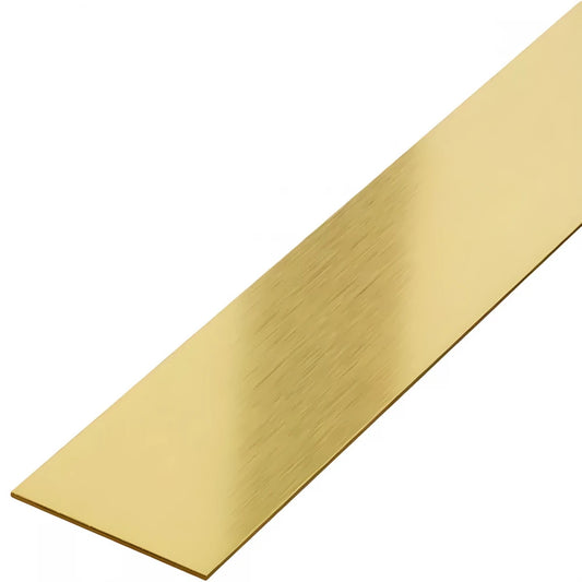 Profil platbandă auriu brushed din inox 10 mm x 2700 mm