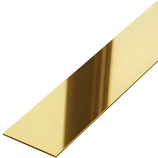 Platbanda inox aurie lucioasa 200 mm x 0.6 mm x 2700 mm