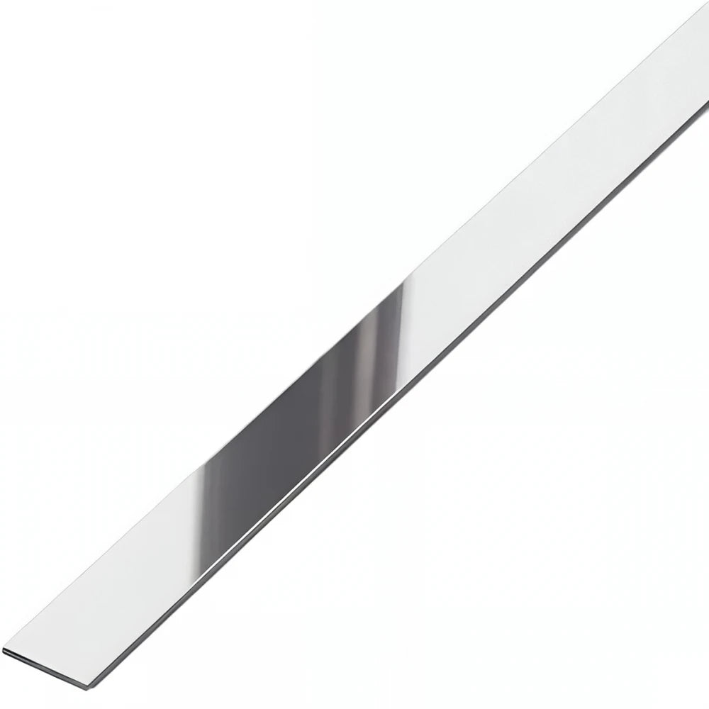 Profil platbanda, inox, crom lucios, 10x0.6x2700 mm