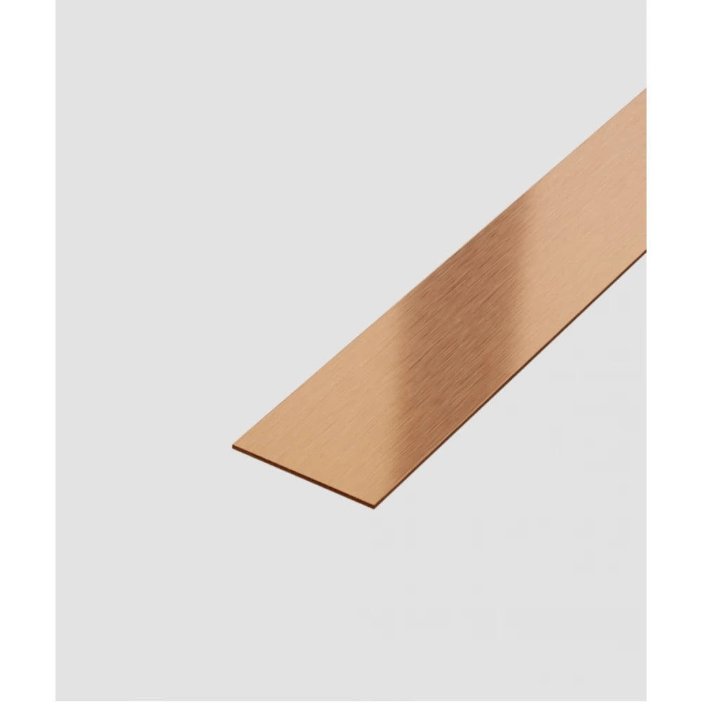 Platbanda inox cupru periat 50 mm x 2700 mm x 0.6 mm, profil decorativ