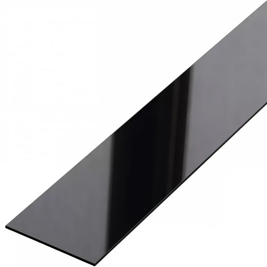 Platbanda inox negru lucios 20 x 2700 x 0.6 mm, profil decorativ
