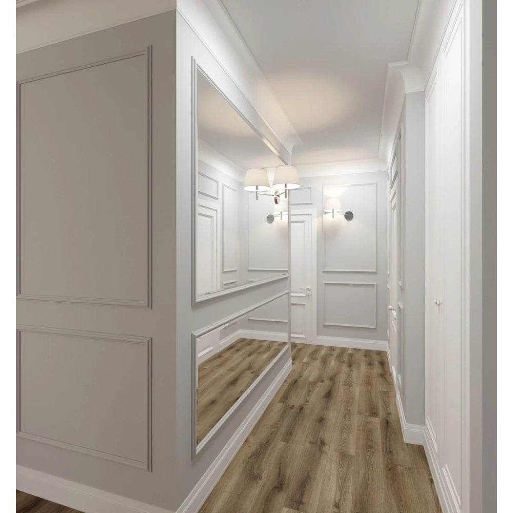Plinta decorativa 14.4x1.5x200 cm, polimer rigid, alba, vopsibila, Mardom MD361