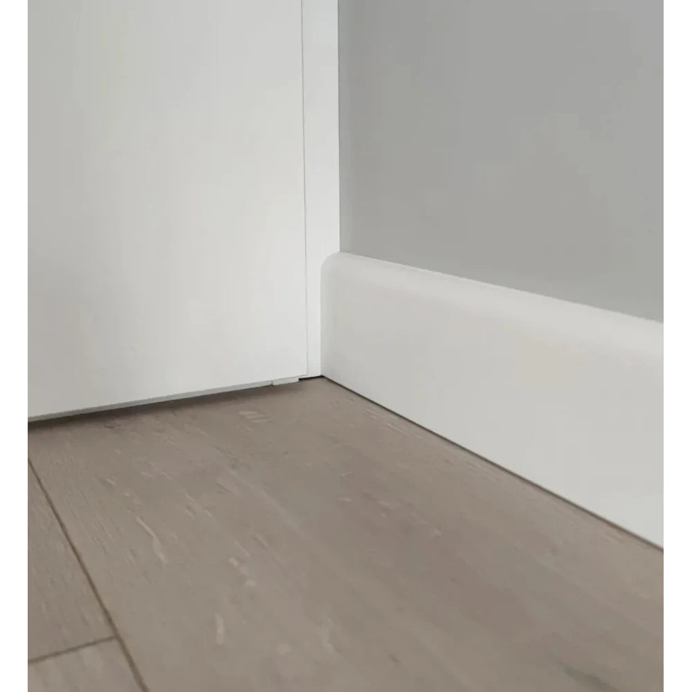 Plinta decorativa 7.8x1.4x200 cm, polimer rigid, alba, vopsibila, MD234, rotunjita