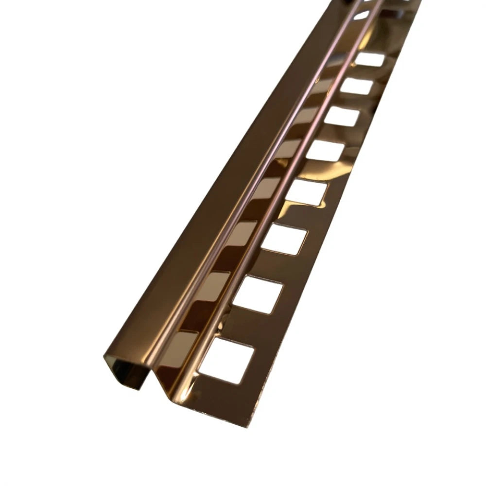 Profil inox colt exterior 12 x 12 mm gresie si faianta cupru oglinda