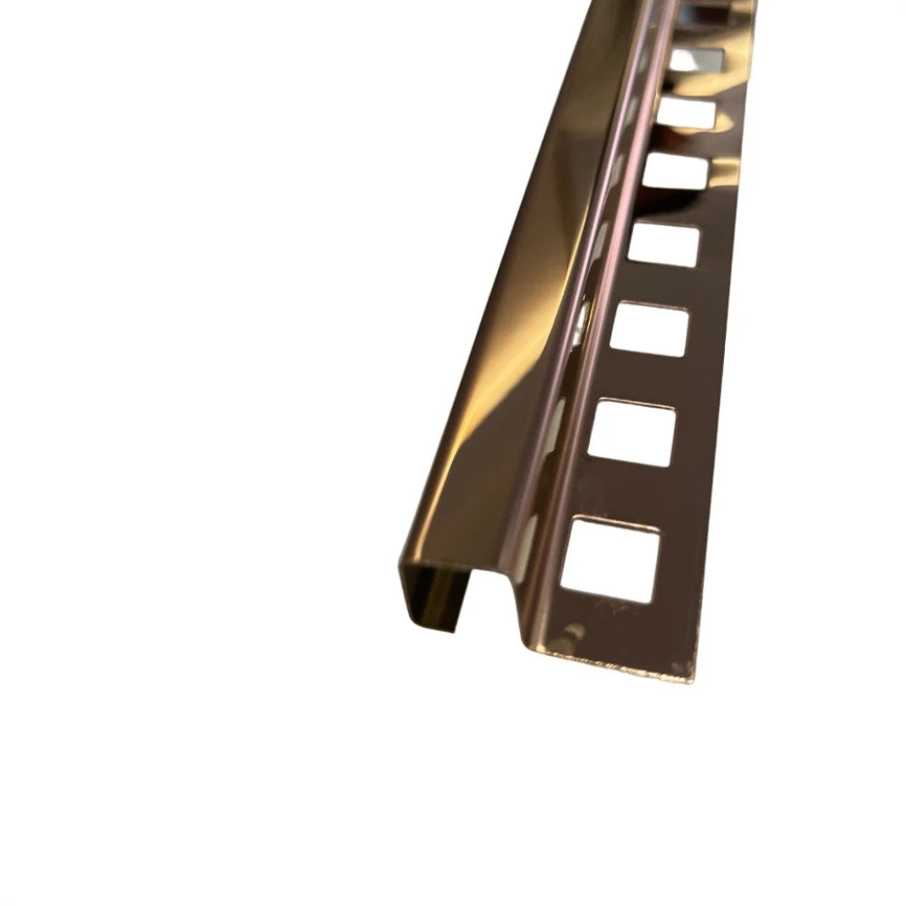 Profil inox colt exterior 12 x 12 mm gresie si faianta cupru oglinda