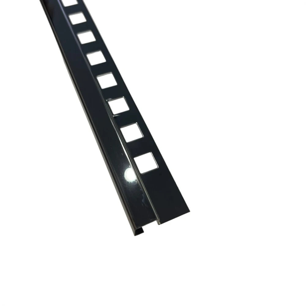 Profil de colt exterior gresie si faianta 12 x 12 mm negru oglinda