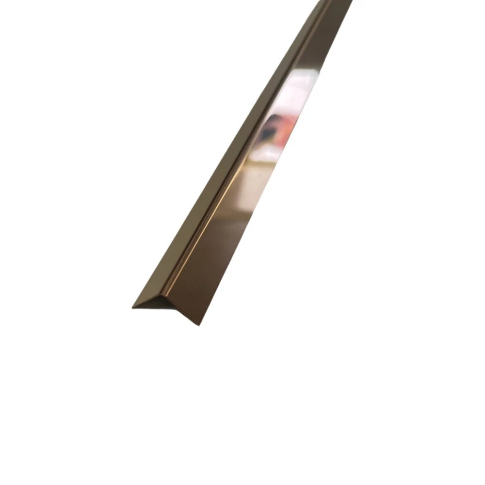 Profil L colt din inox cu finisaj cupru oglindă, 15x15x2700 mm