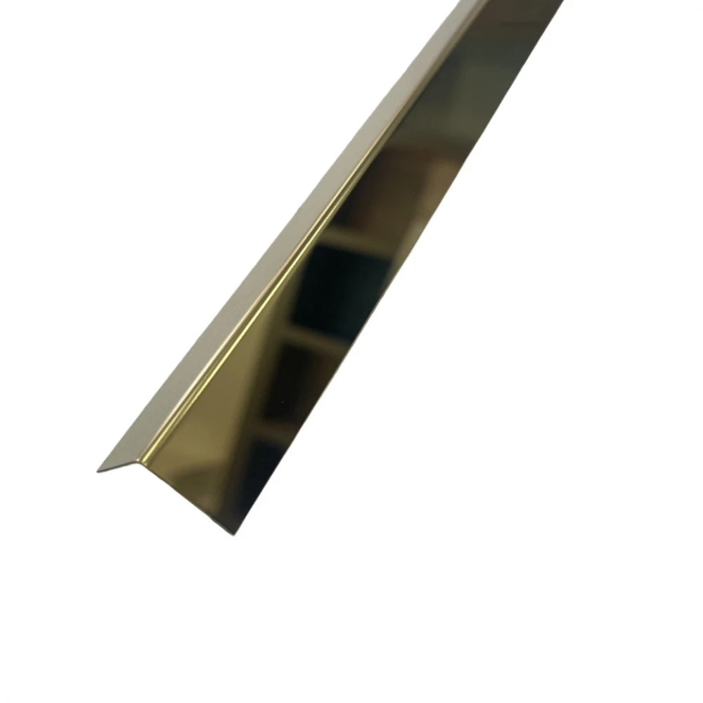 Profil L, Colt Auriu Lucios ,20x20x2700mm Laturi drepte inox