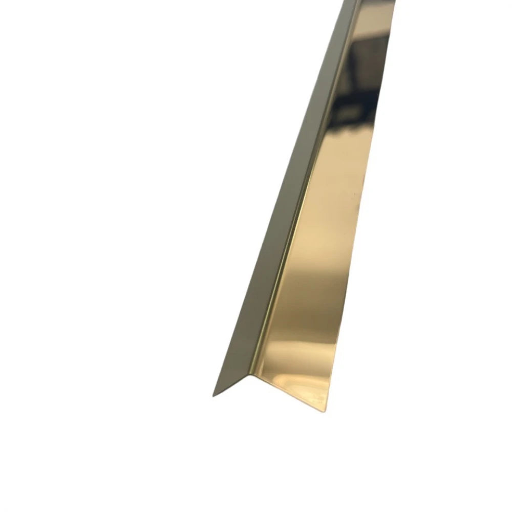 Profil L, Colt Auriu Lucios ,20x20x2700mm Laturi drepte inox